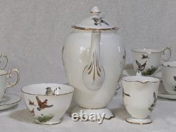 Rare Vintage 16 pièces Service à café de la série Game en porcelaine Crown Staffordshire Patt No A16411