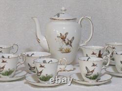 Rare Vintage 16 pièces Service à café de la série Game en porcelaine Crown Staffordshire Patt No A16411