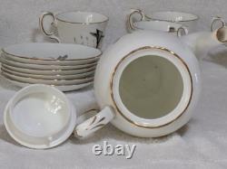 Rare Vintage 16 pièces Service à café de la série Game en porcelaine Crown Staffordshire Patt No A16411