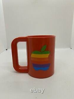 Rare Vintage 80's Apple Computer Rainbow Set Coffee Cup Mug Macintosh Logo