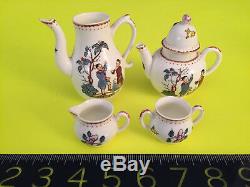 Rare Vintage / Antique Royal Worcester Early Re. Chinois Miniature Tea / Café