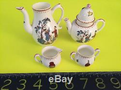 Rare Vintage / Antique Royal Worcester Early Re. Chinois Miniature Tea / Café