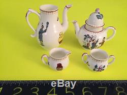 Rare Vintage / Antique Royal Worcester Early Re. Chinois Miniature Tea / Café