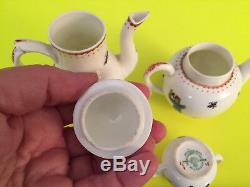 Rare Vintage / Antique Royal Worcester Early Re. Chinois Miniature Tea / Café