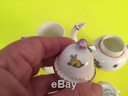 Rare Vintage / Antique Royal Worcester Early Re. Chinois Miniature Tea / Café