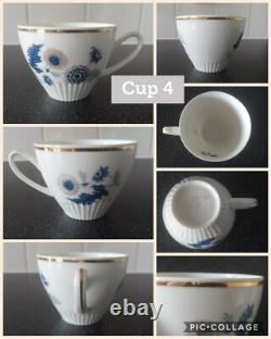 Rare Vintage EPIAG DF Tchécoslovaquie Bohême Service à Thé Café Floral pour 4