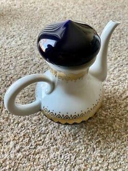 Rare Vintage Ensemble Café/Thé Allemand GDR Lichte Echt Kobalt Blue des années 1960 en 16 pièces