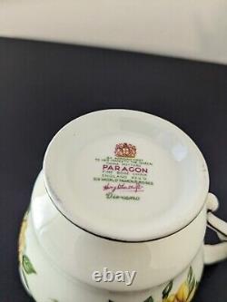 Rare Vintage Paragon 'Six World Roses' Harry Wheatcroft Ensemble de Café Complet