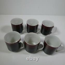 Rare Vintage Retro Cmielow Cafe Set Indian Red Black Ombre Unusual Complete