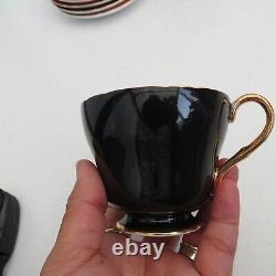 Rare Vintage Shelley Angleterre Ensemble de tasses à thé / café en porcelaine fine, soucoupes 18 pièces