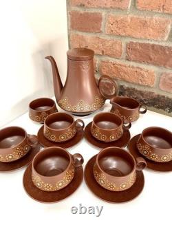 Rare ensemble à café vintage rare et emblématique des années 1960-70, élégant CARLTON WARE rétro