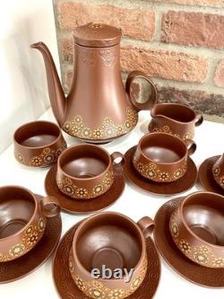 Rare ensemble à café vintage rare et emblématique des années 1960-70, élégant CARLTON WARE rétro