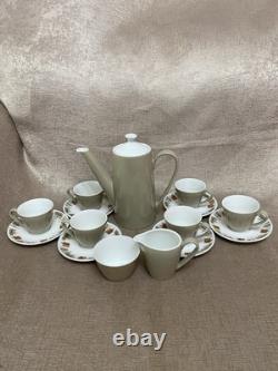 Rare ensemble de café Johnson Brothers 15 pièces Angleterre Couronne Taupe/champignon