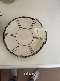 Rare ensemble de café en porcelaine Seltmann Weiden Bavaria vintage large. Noir et blanc.