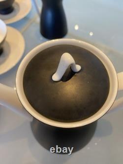 Rare ensemble de café en porcelaine fine Rosenthal Ebony Black vintage de Raymond Lowey pour 6 personnes