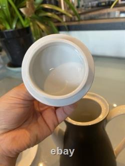 Rare ensemble de café en porcelaine fine Rosenthal Ebony Black vintage de Raymond Lowey pour 6 personnes