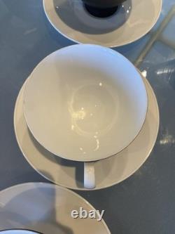Rare ensemble de café en porcelaine fine Rosenthal Ebony Black vintage de Raymond Lowey pour 6 personnes