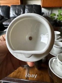 Rare ensemble de café en poterie Rorstrand Suède des années 1950 motif tweed pour 6 personnes