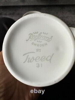 Rare ensemble de café en poterie Rorstrand Suède des années 1950 motif tweed pour 6 personnes