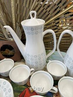 Rare ensemble de café en poterie Rorstrand Suède vintage, motif inconnu