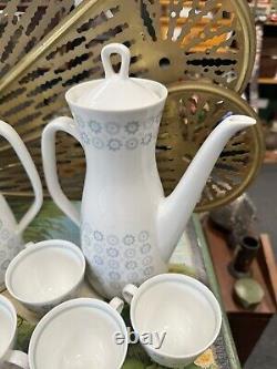 Rare ensemble de café en poterie Rorstrand Suède vintage, motif inconnu