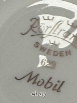 Rare ensemble de café en poterie Rorstrand Suède vintage, motif inconnu