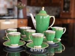 Rare service à café Copeland Spode Ryde Green vintage