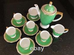 Rare service à café Copeland Spode Ryde Green vintage