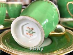 Rare service à café Copeland Spode Ryde Green vintage
