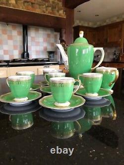 Rare service à café Copeland Spode Ryde Green vintage