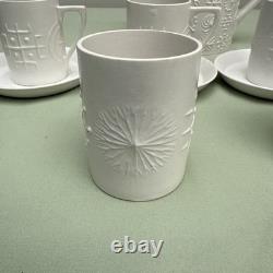 Rare service à café Portmeirion Totem blanc vintage rare Susan William Ellis de collection