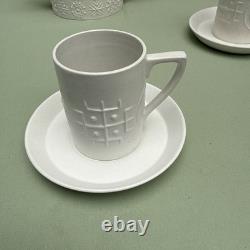 Rare service à café Portmeirion Totem blanc vintage rare Susan William Ellis de collection