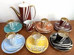 Rare service à café trio vintage des années 60 Cmielow Krokus Wincenty Potacki Pologne milieu du XXe siècle