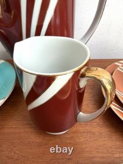 Rare service à café trio vintage des années 60 Cmielow Krokus Wincenty Potacki Pologne milieu du XXe siècle