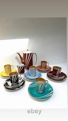 Rare service à café trio vintage des années 60 Cmielow Krokus Wincenty Potacki Pologne milieu du XXe siècle