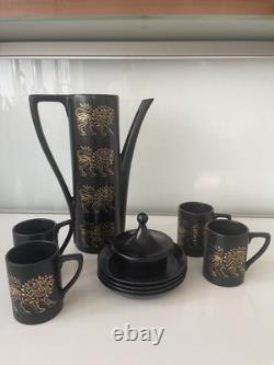 Rare service à café vintage Portmeirion Gold Lion de 9 pièces, Susan Williams-Ellis, années 1960