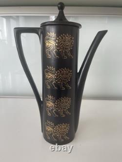 Rare service à café vintage Portmeirion Gold Lion de 9 pièces, Susan Williams-Ellis, années 1960