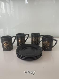 Rare service à café vintage Portmeirion Gold Lion de 9 pièces, Susan Williams-Ellis, années 1960