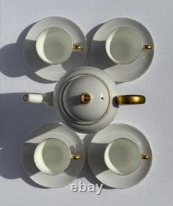 Rare service à café vintage Wedgwood en porcelaine fine, décor April Colours W4147, pour 4 personnes, très bon état, Angleterre