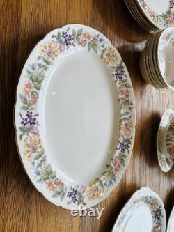 Rare service complet thé/café et dîner Paragon CountryLane en fine porcelaine osseuse, plus de 110 pièces