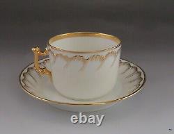 Ravissant ensemble de 21 pièces de porcelaine dorée antique/vintage comprenant 10 tasses à café/thé et 11 soucoupes
