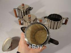 Reproduction Vintage Ilonka Karasz Tea Coffee Service Set Silverplate Modernist