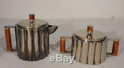 Reproduction Vintage Ilonka Karasz Tea Coffee Service Set Silverplate Modernist