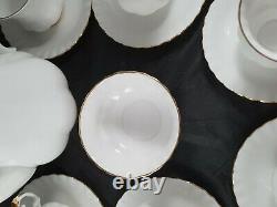 Royal Albert Fine Bone China White/with Gold Rim Val D'or 15 Pieces Coffee Set