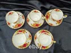 Royal Albert Old Country Rose Coffee Set Y Compris Coffee Pot, Cup, Saucers