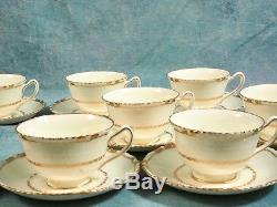 Royal Doulton Vintage Tea Coffee Set Gold Bords Incrustés Crème 1938 V1926