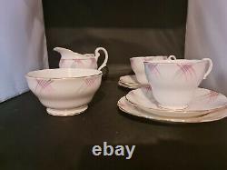 Royal Standard Bone Chine Tasses Saucers Plaques W Lait & Sugar Bowl Set Vintage