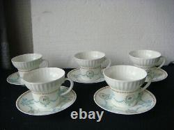 Rrr Rare Vintage Urss Lfz Porcelaine Ensemble De 5 Tasses À Café Et Saucer