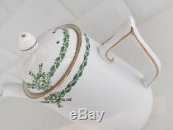Ruban Toscan Bow Vintage China Set De Café Vert Art Deco Demitasse Tasses 17-pc