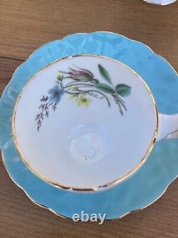 SERVICE À CAFÉ AYNSLEY EN PORCELAINE DE BONE VINTAGE, TASSES, SOUS-TASSES, JUG À LAIT ET SUCRIER